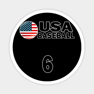 USA Baseball Number 6 T-shirt Design Magnet